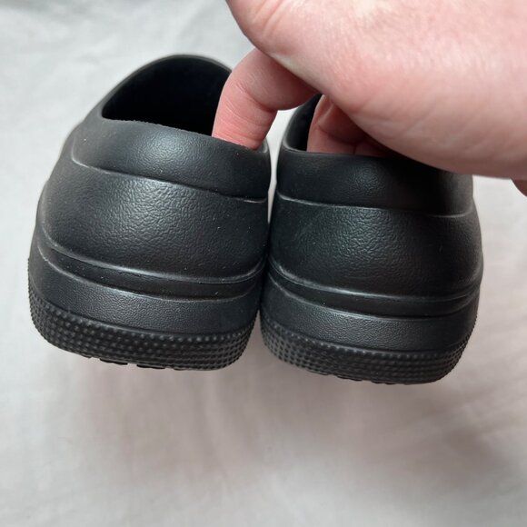 Crocs Mens Black On the Clock Dual Comfort Slip-Resistant Work Clogs 10 - Picture 9 of 11